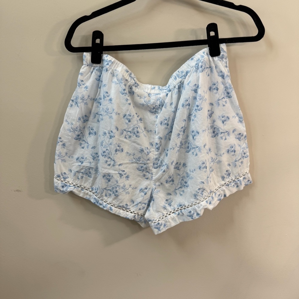 Caroline Constas Blue Floral Cotton Sleepwear Set Size Medium - Picture 7 of 9